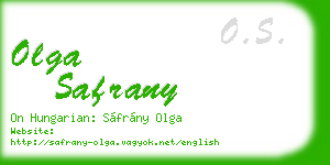 olga safrany business card