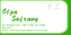 olga safrany business card